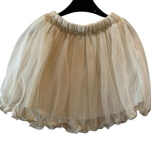 Zara Cream Tulle Skirt with Gold Trimming details for Girls. Enchanted skirt